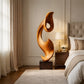 Tall Abstract Solid Wood Floor Sculpture with Plinth Base – Contemporary Statement Décor for Modern Interiors