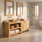 Solid Wood Double Bathroom Vanity – Rustic Wooden Vanity Cabinet for Modern Bathrooms