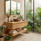 Floating Bathroom Vanity with Seamless Curved Frame – Modern Wall-Mounted Vanity Cabinet