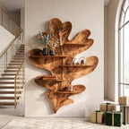 Sculptural Leaf Solid Wood Wall Display Shelf