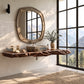 Solid Wood Floating Bathroom Vanity Shelf with Sculptural Live Edge – Modern Organic Wall Shelf