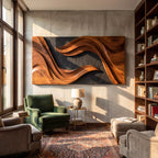 Sculpted Horizon Solid Wood Wall Art Panel – Modern Organic Abstract Sculpture
