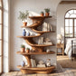 Cascade Form – Sculptural Wood Display Shelf with Tiered Platforms