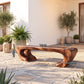 Organic Balance – Solid Wood Bench with Sculptural Asymmetrical Base and Flowing Seat