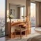 Modern Solid Wood Vanity Table with Side Storage Drawers