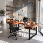 Sculpted Live Edge Solid Wood Desk