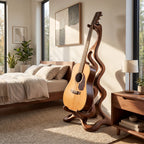 Organic Wooden Acoustic Guitar Display Stand