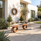 Organic Loop – Solid Wood Bench with Sculptural Ring Base and Live Edge Seat