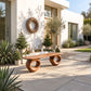 Organic Loop – Solid Wood Bench with Sculptural Ring Base and Live Edge Seat