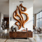 Dancing Flame – Abstract Wooden Wall Sculpture with Open Forms