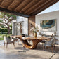 Organic Solid Wood Dining Table with Sculptural Canyon Base