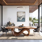 Modern Solid Wood Dining Table with Sculptural Double Loop Base