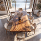 Organic Solid Wood Dining Table with Sculptural U-Shaped Base