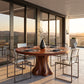 Round Solid Wood Dining Table with Sculptural Flared Pedestal Base