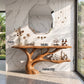 Solid Wood Bathroom Vanity with Sculptural Branch Base