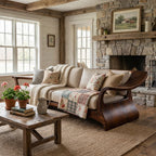 Sculptural Solid Wood Sofa Frame with Artistic Arms
