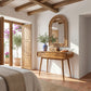 Modern Rounded Solid Wood Vanity Table with Storage Drawers