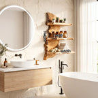 Live Edge Solid Wood Floating Wall Display Shelf