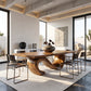 Solid Wood Dining Table with Sculptural Infinity Base