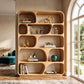 Organic Grid – Rounded Solid Wood Bookcase with Open Display Compartments