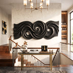 Spiral Tide Solid Wood Wall Sculpture with Organic Flowing Design