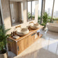 Minimalist Floating Solid Wood Bathroom Vanity Cabinet – Modern Wall-Mounted Design