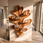 Sculptural Leaf Solid Wood Wall Display Shelf