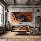 Sculpted Horizon Solid Wood Wall Art Panel – Modern Organic Abstract Sculpture