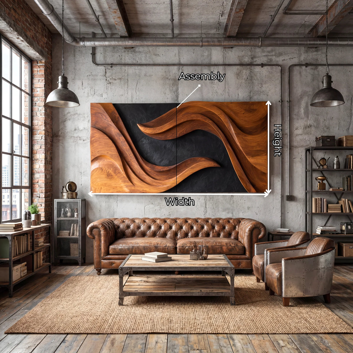 Sculpted Horizon Solid Wood Wall Art Panel – Modern Organic Abstract Sculpture