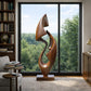 Organic Abstract Solid Wood Sculpture – Modern Decorative Art for Gardens and Contemporary Interiors