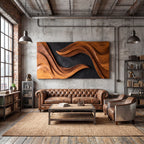 Sculpted Horizon Solid Wood Wall Art Panel – Modern Organic Abstract Sculpture