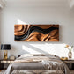 Abstract Wooden Wall Sculpture with Flowing Natural Wood and Black Layers