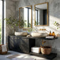 Minimalist Floating Solid Wood Bathroom Vanity Cabinet – Modern Wall-Mounted Design