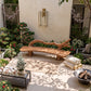 Flowing Branch – Handcrafted Solid Wood Outdoor Bench with Sculptural Backrest