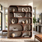 Organic Grid – Rounded Solid Wood Bookcase with Open Display Compartments