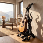 Organic Sculptural Wooden Acoustic Guitar Stand