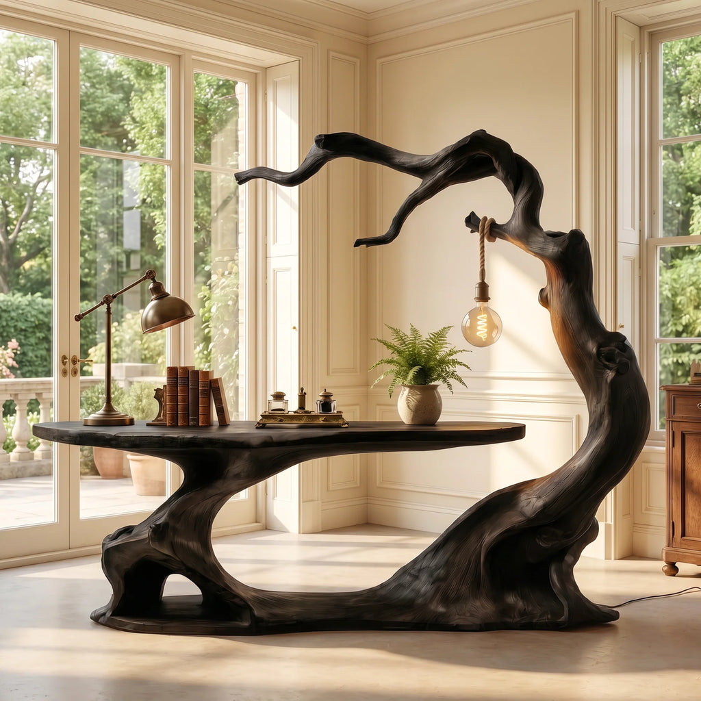 Organic Curved Solid Wood Office Desk
