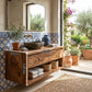 Floating Solid Wood Bathroom Vanity with Seamless Organic Frame – Modern Wall-Mounted Vanity Cabinet