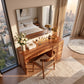 Modern Solid Wood Vanity Table with Side Storage Drawers