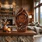 Solid Wood Leaf-Inspired Table Clock – Sculptural Decorative Desk Clock for Modern Interiors