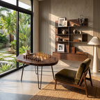 Organic Slab Top Chess Coffee Table with Hairpin Legs