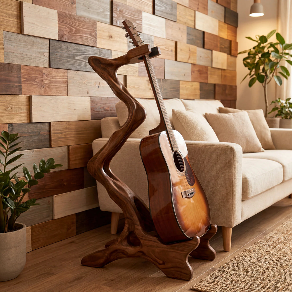 Handcrafted Organic Wooden Guitar Holder