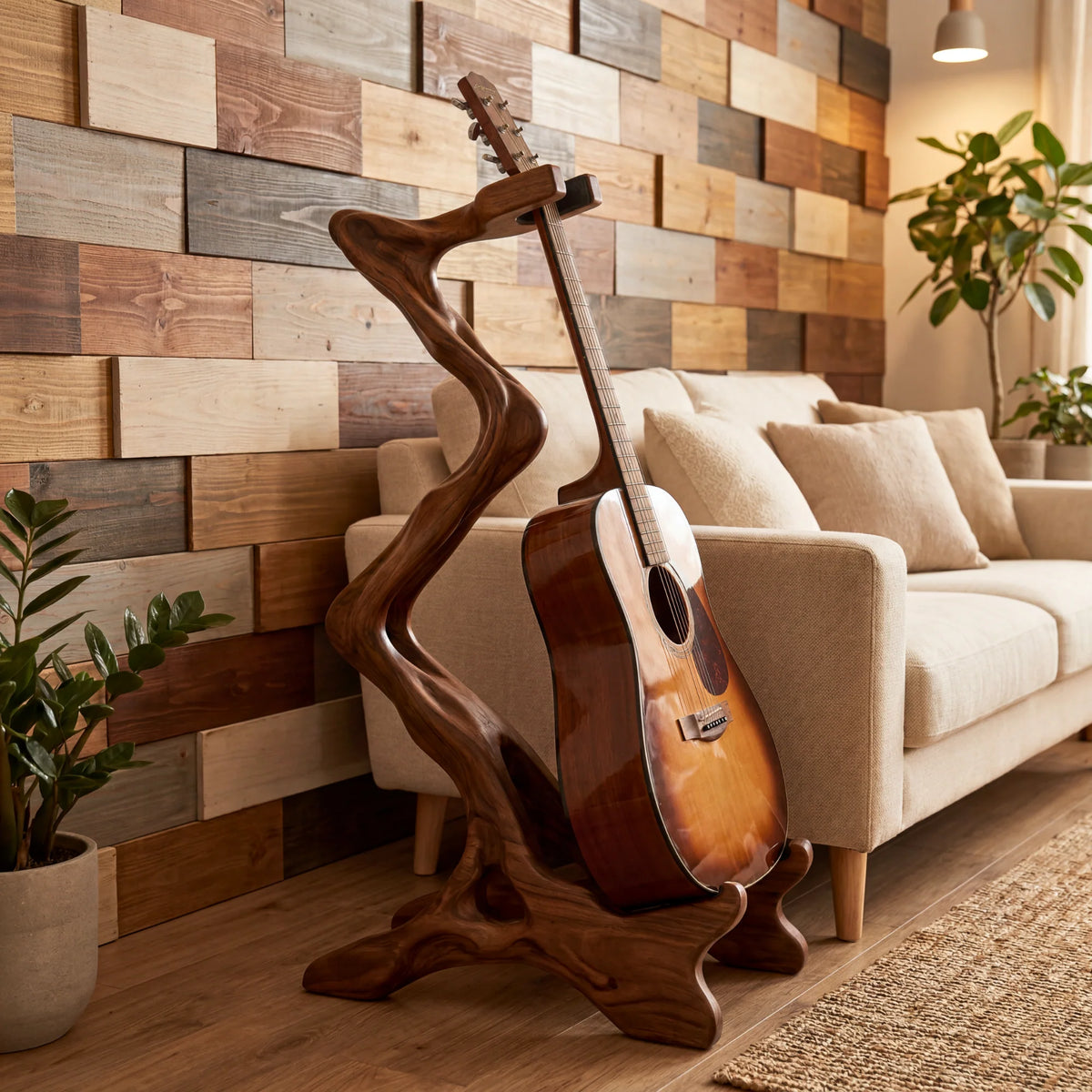 Handcrafted Organic Wooden Guitar Holder