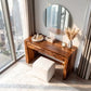Modern Solid Wood Vanity Table with Dual Storage Drawers