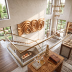 Spiral Tide Solid Wood Wall Sculpture with Organic Flowing Design