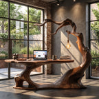 Organic Curved Solid Wood Office Desk