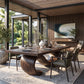 Solid Wood Dining Table with Sculptural Infinity Base