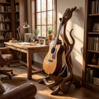 Organic Sculptural Wooden Acoustic Guitar Stand