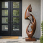 Organic Abstract Solid Wood Sculpture – Modern Decorative Art for Gardens and Contemporary Interiors