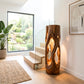 Organic Sculptural Wood Floor Lamp with Warm Ambient Lighting